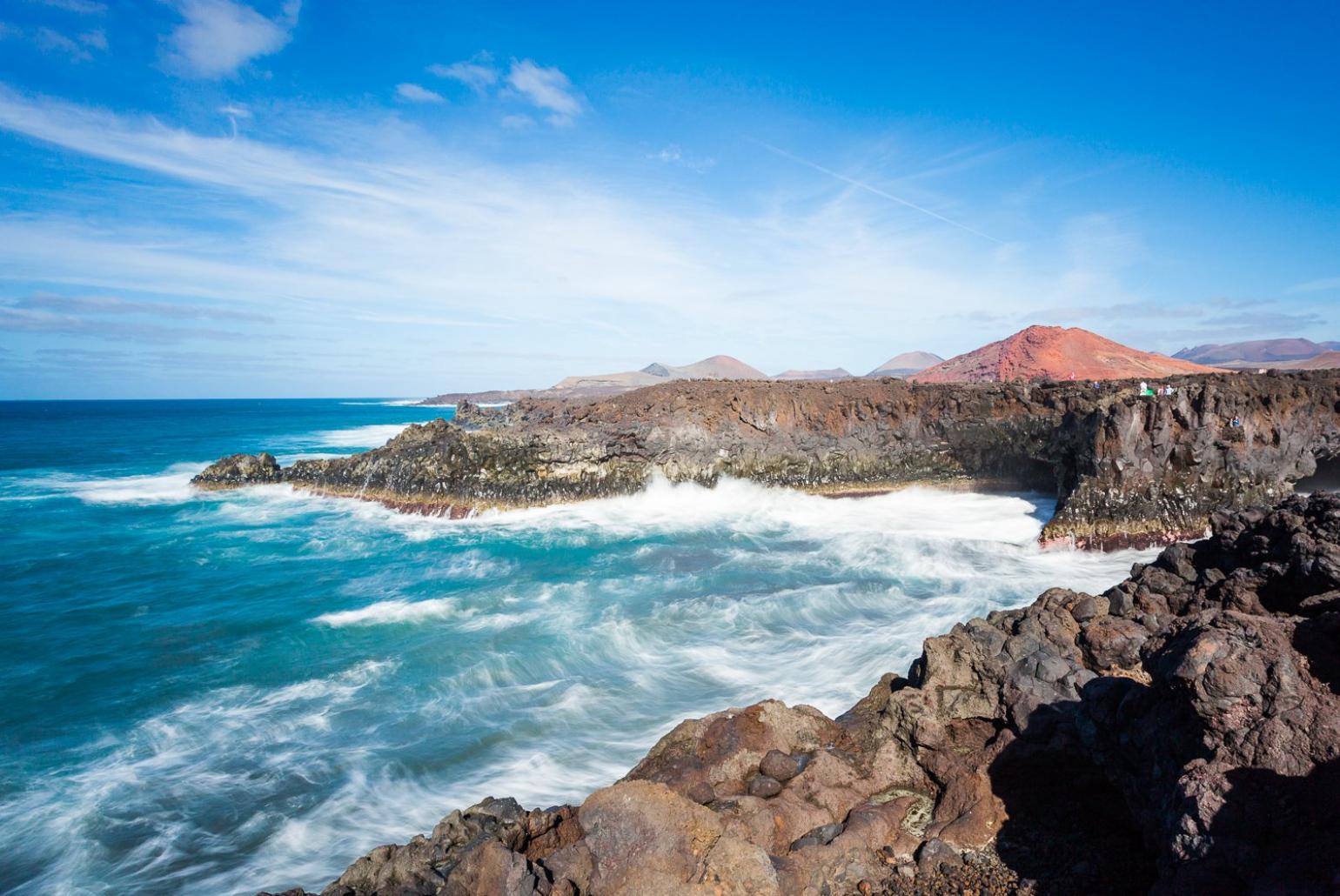 The dramatic coastline at Los Hervideros