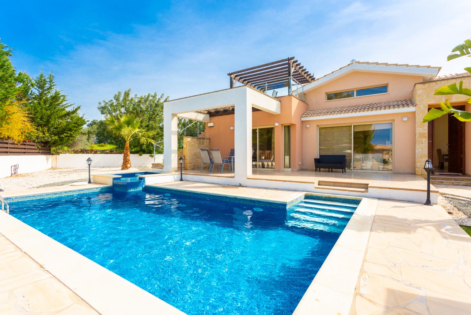 ,Beautiful villa with private pool, terrace, and garden