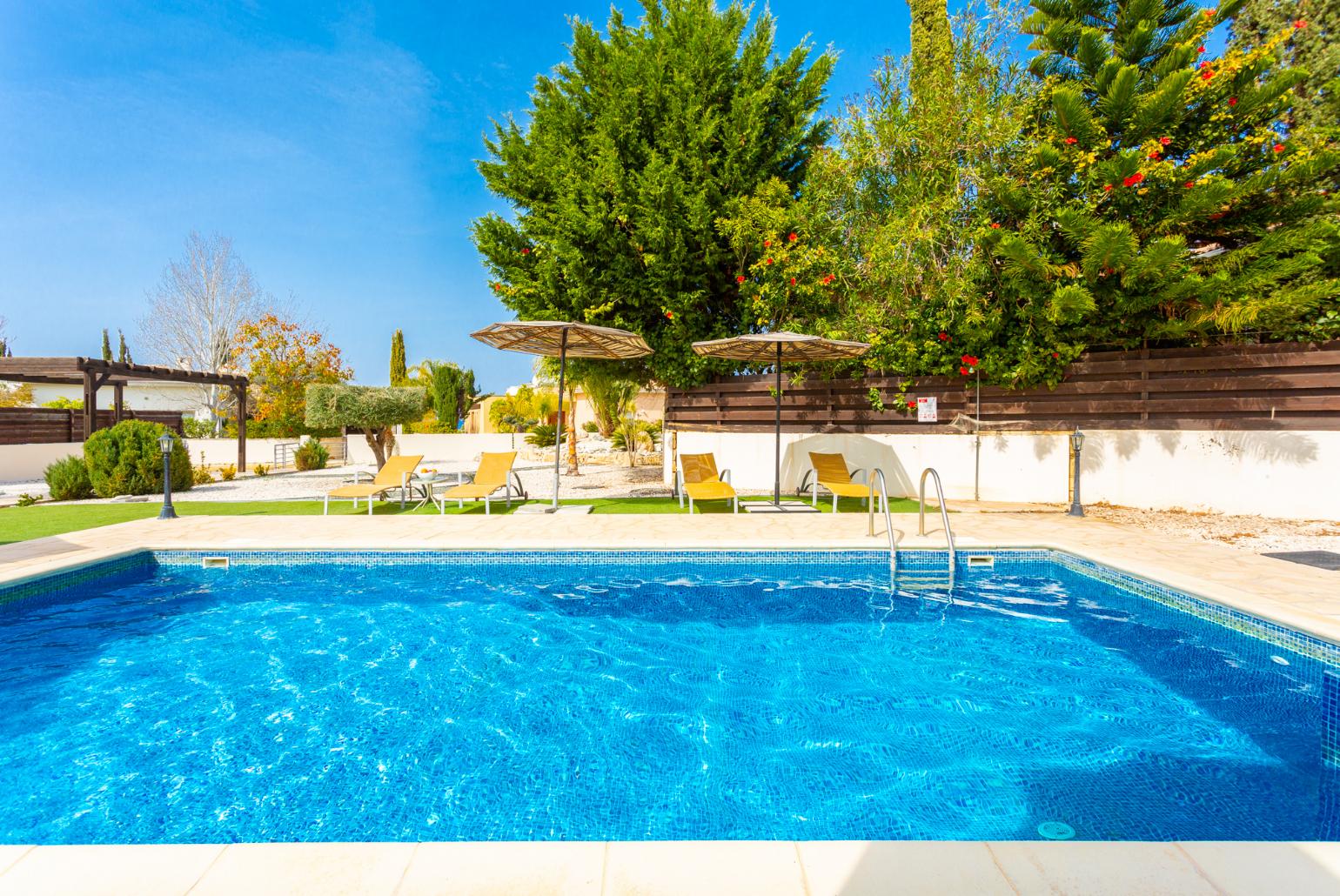 Private pool, terrace, and garden