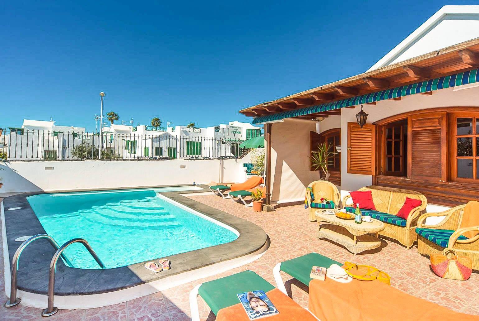 Private pool with terrace area