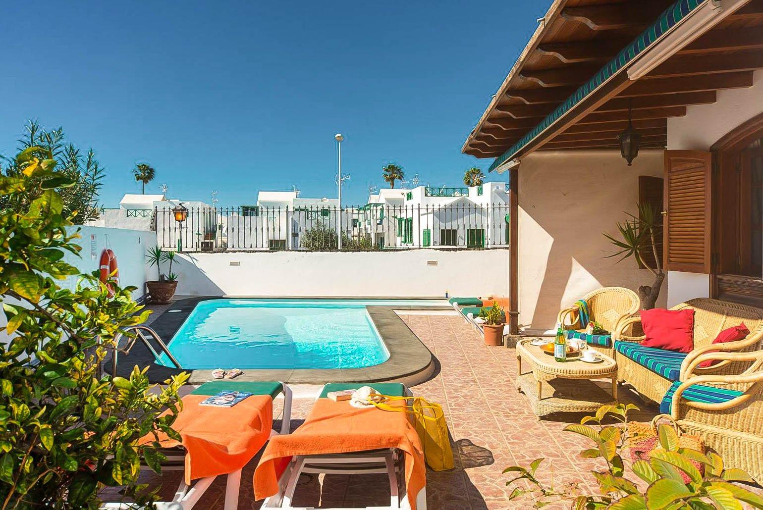 Private pool with terrace area