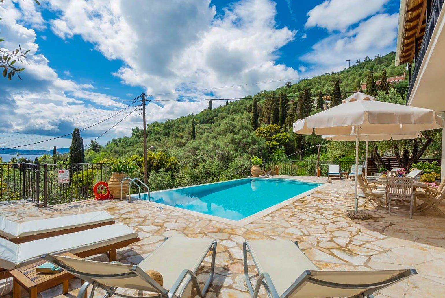 Private infinity pool and terrace with sea views