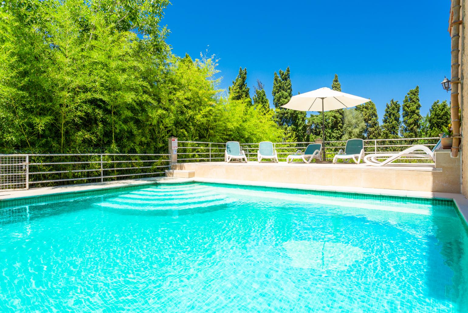 Private pool and terrace with views