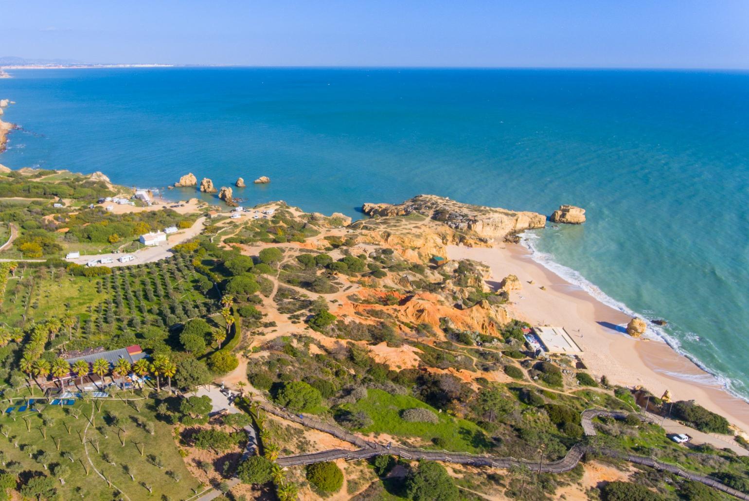 Aerial view of Praia da Vigia, a very short distance from Beach Villa Barreto