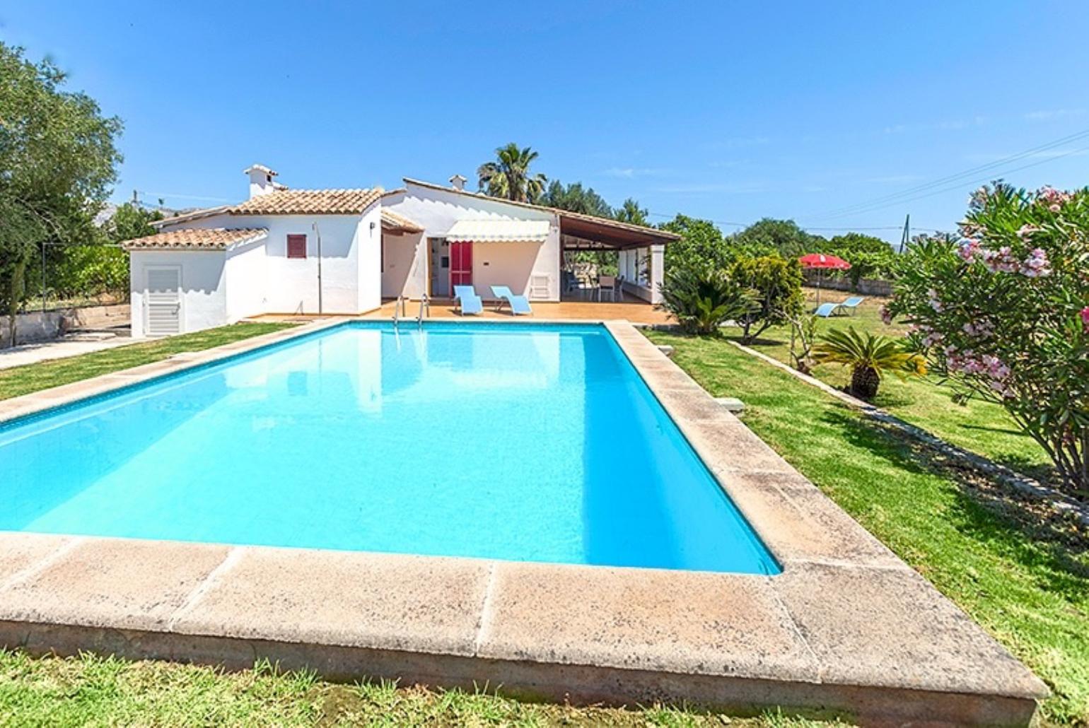 Private pool with terrace and garden area