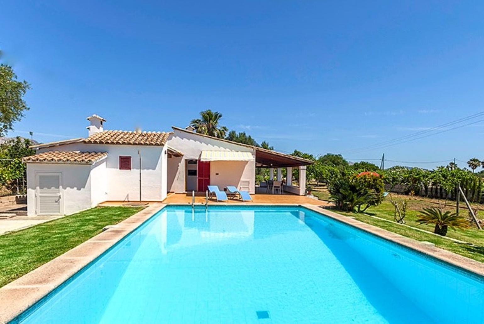 Private pool with terrace and garden area