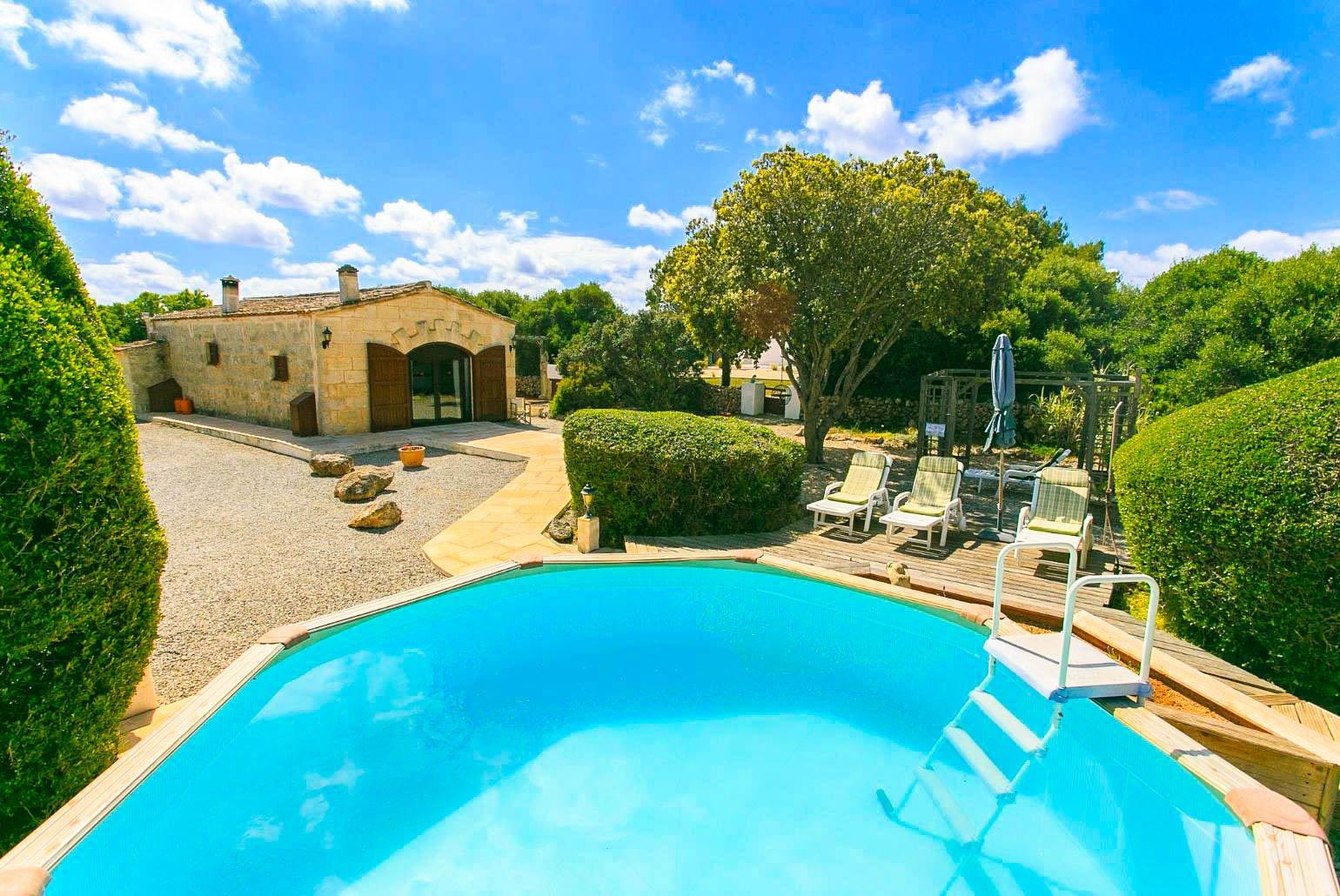 Private pool with terrace and garden area