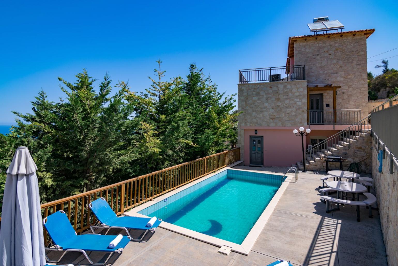 Private pool with terrace area