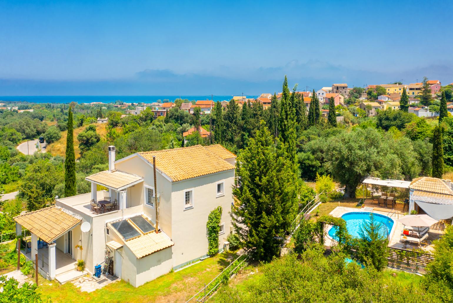 Aerial view of Villa Mavrikia