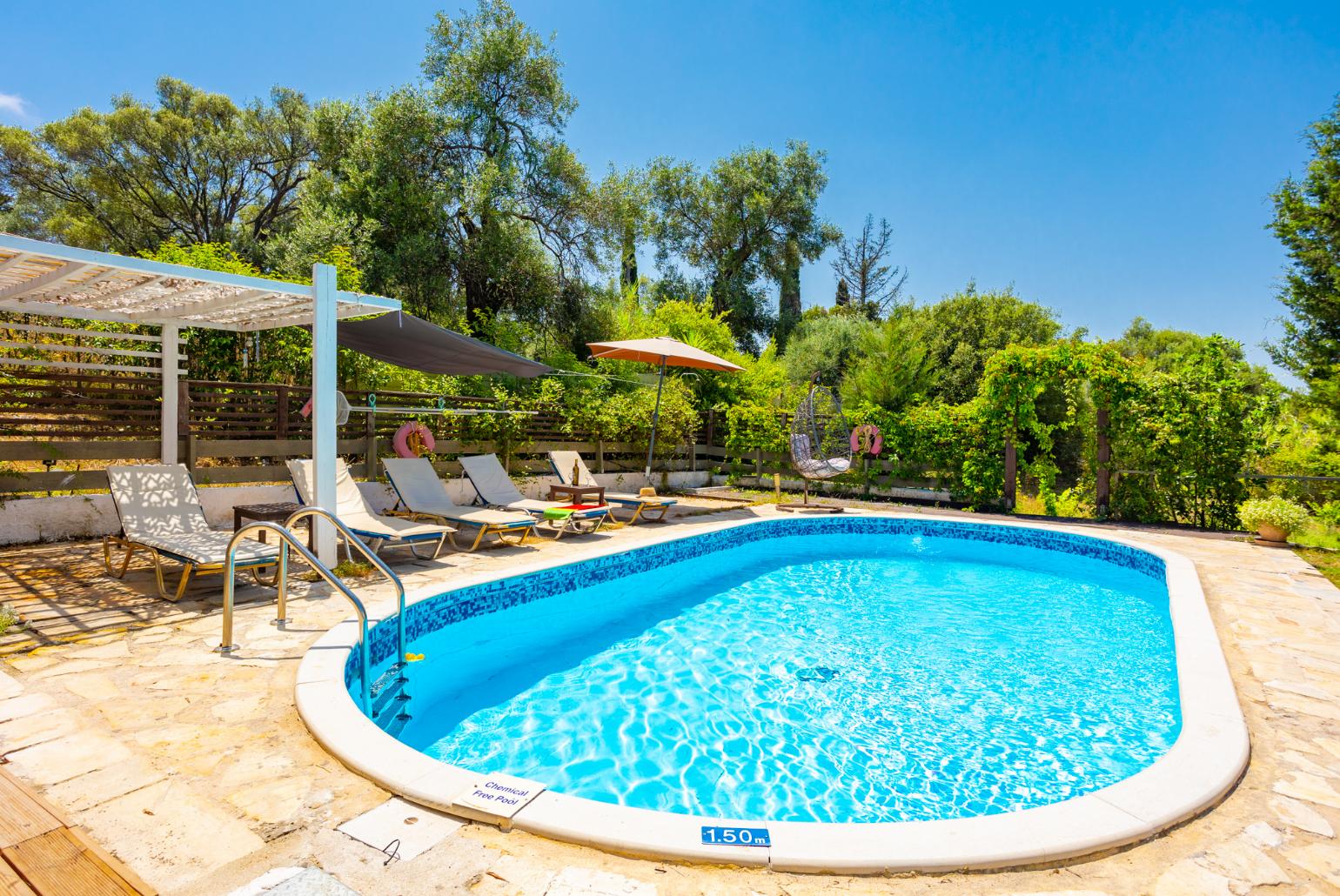 Private pool, terrace, and garden