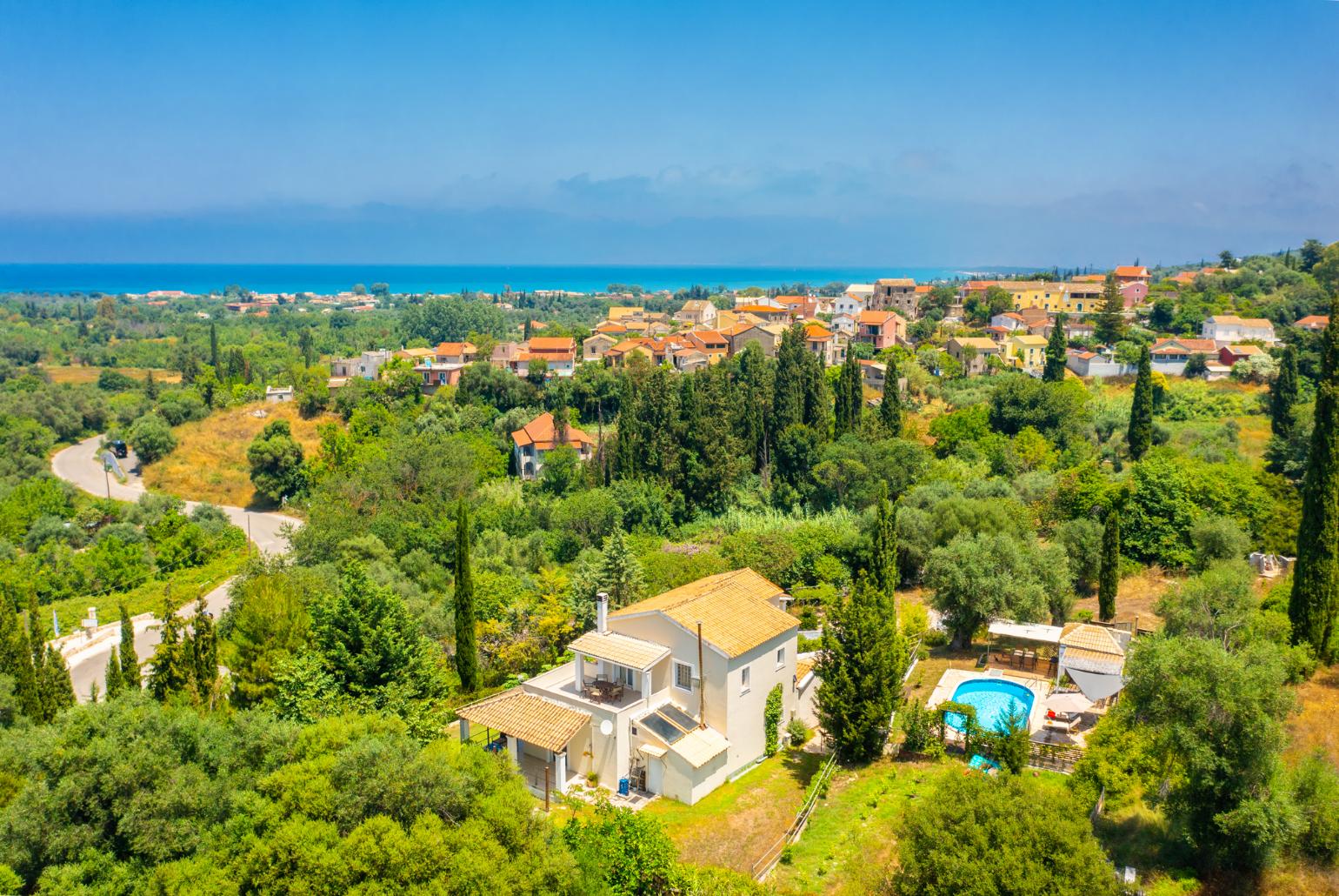Aerial view of Villa Mavrikia