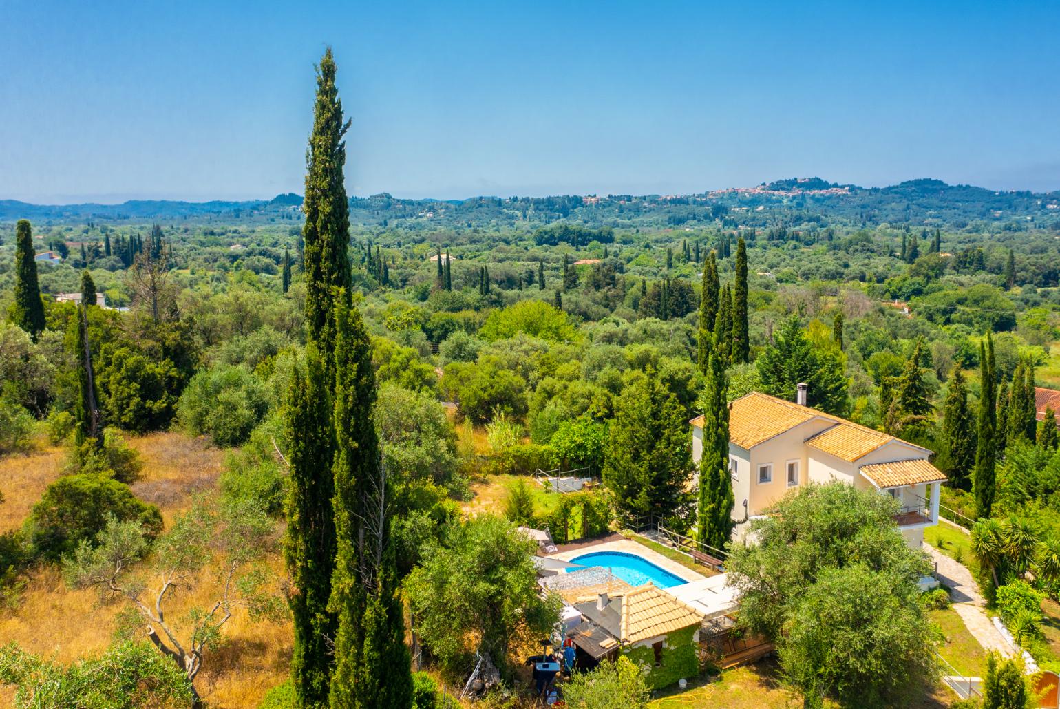 Aerial view of Villa Mavrikia