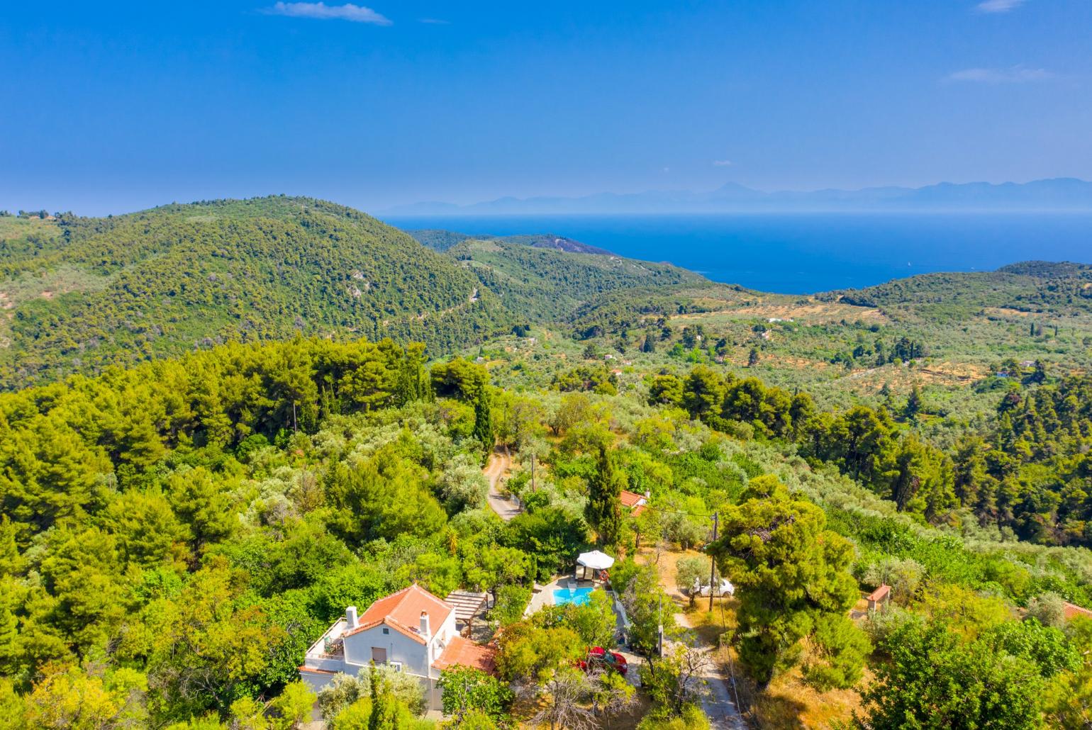 Aerial view of Villa Antigoni