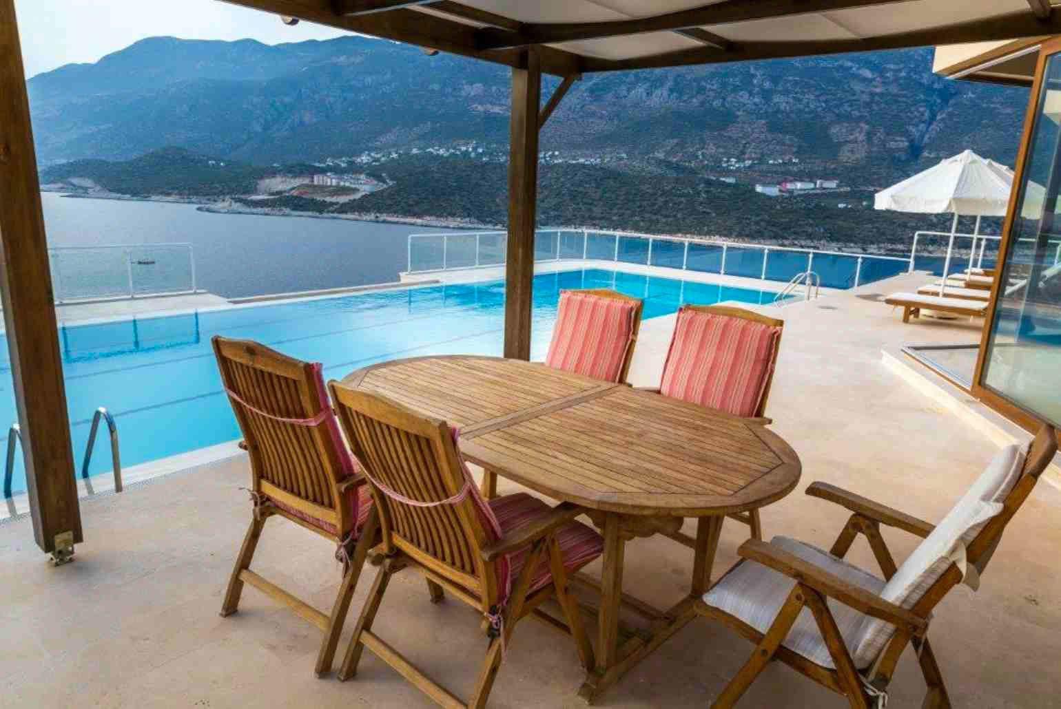 Private pool with terrace and panoramic views