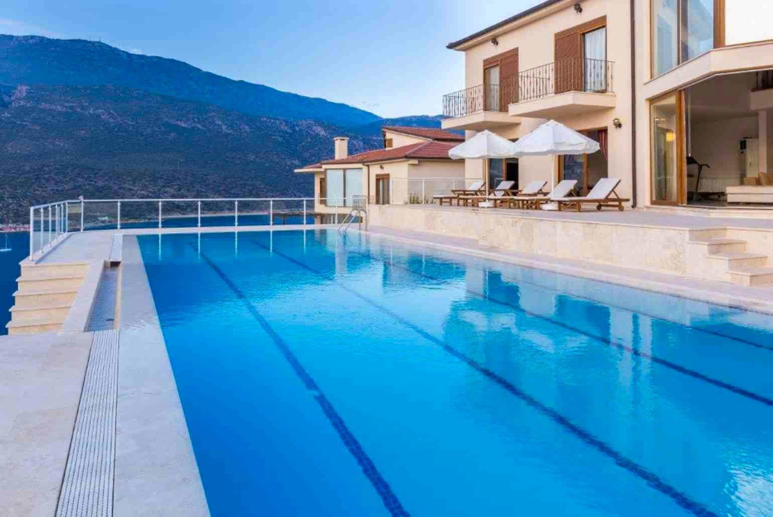 Private pool with terrace and panoramic views