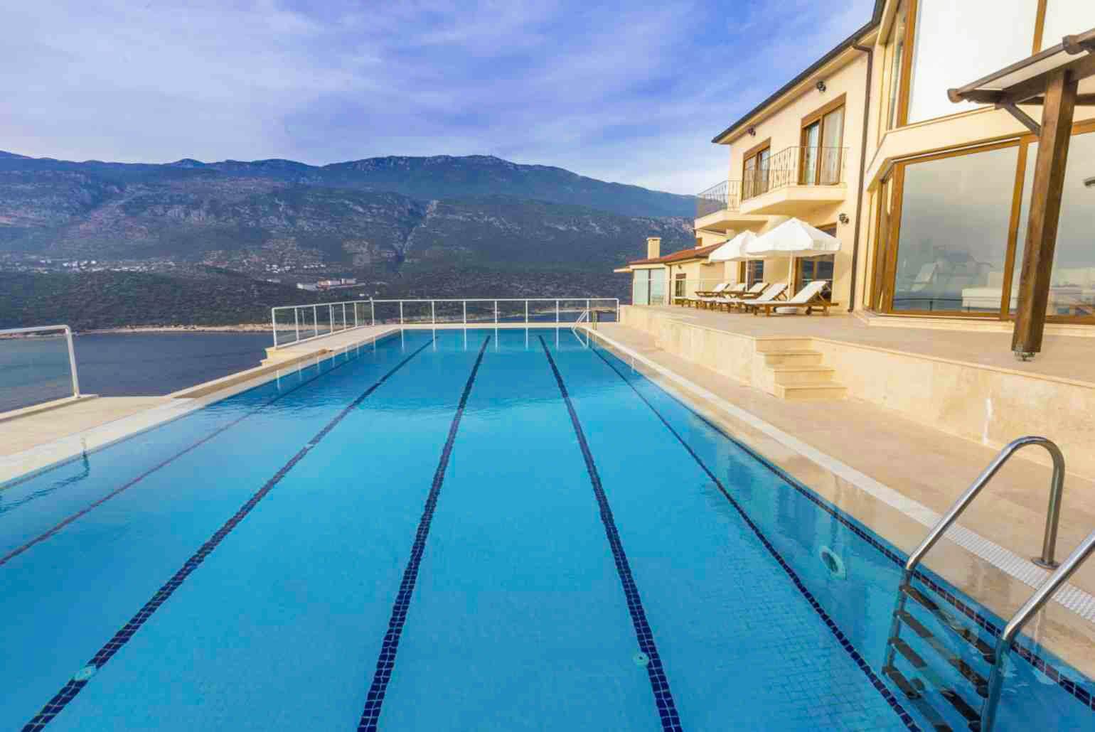 Private pool with terrace and panoramic views