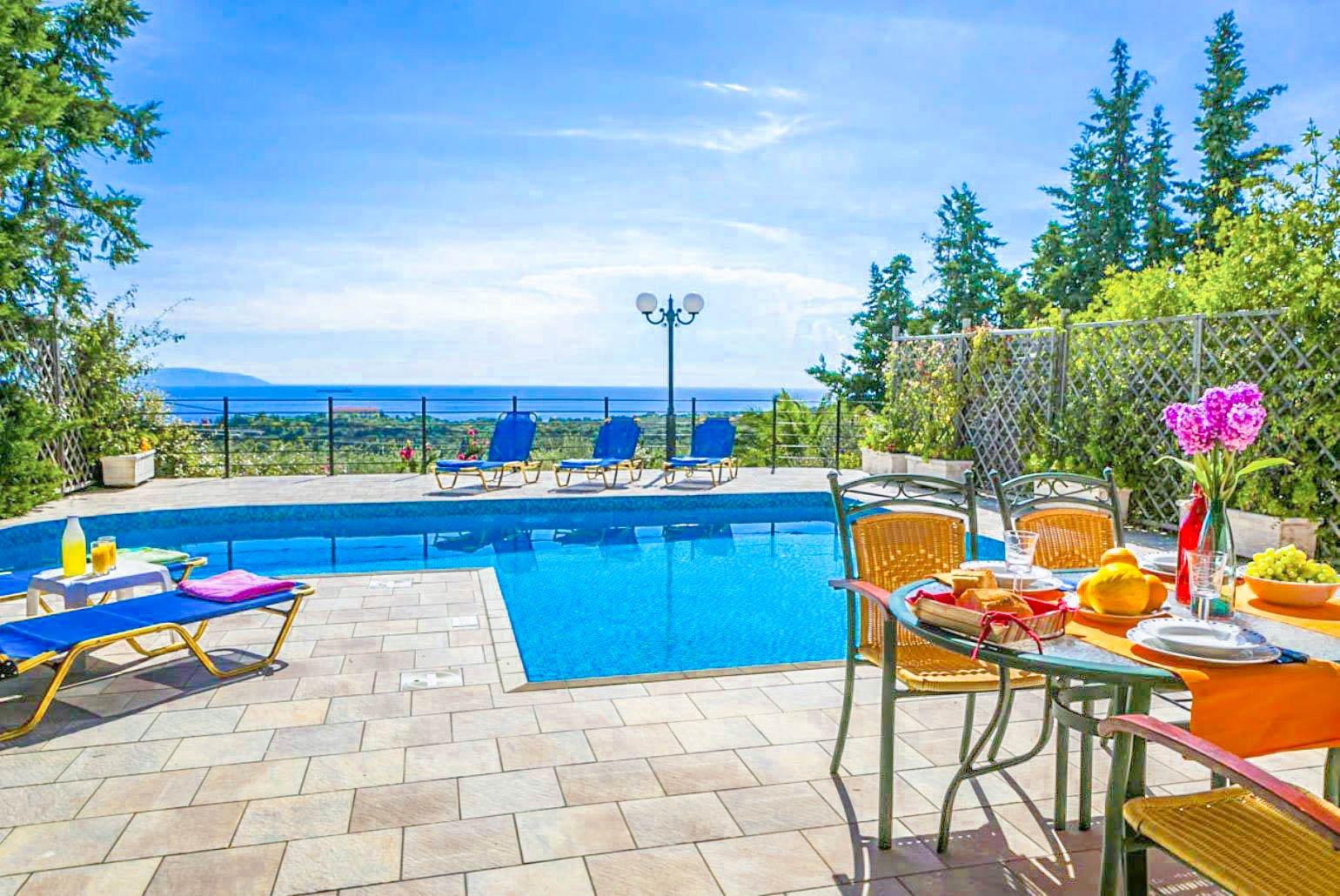 Terrace with pool view