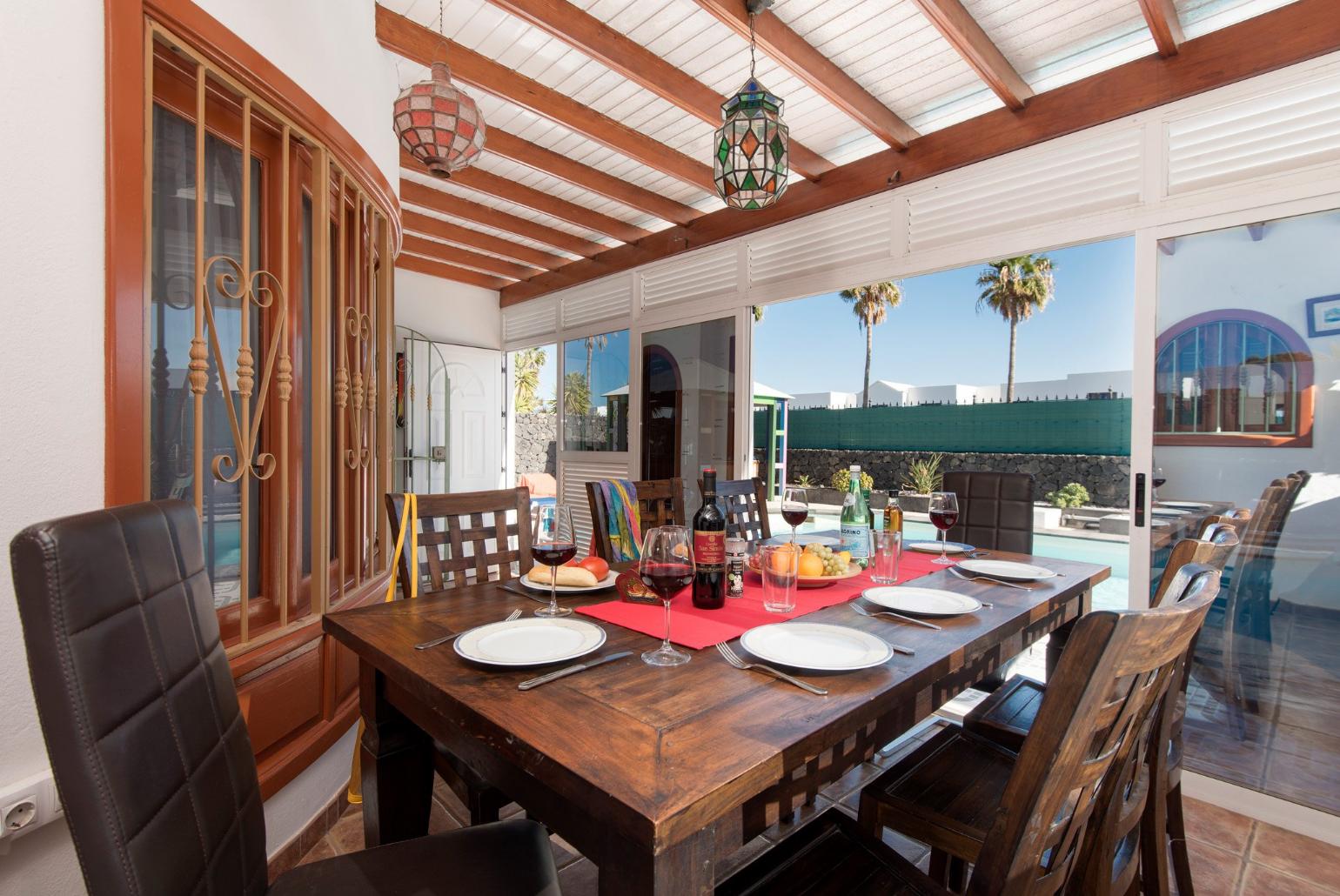 Dining area with terrace access