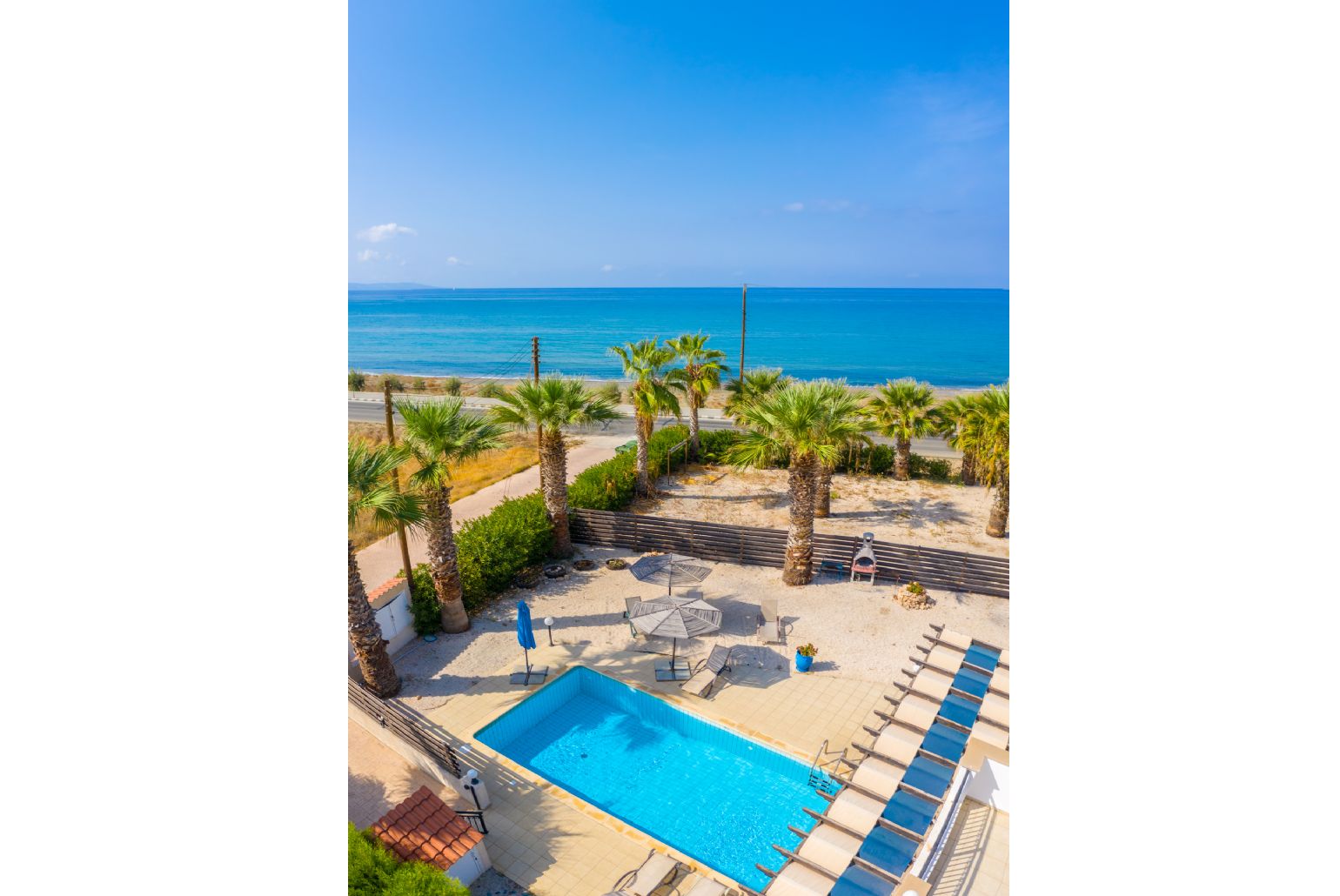 Private pool and terrace with sea views