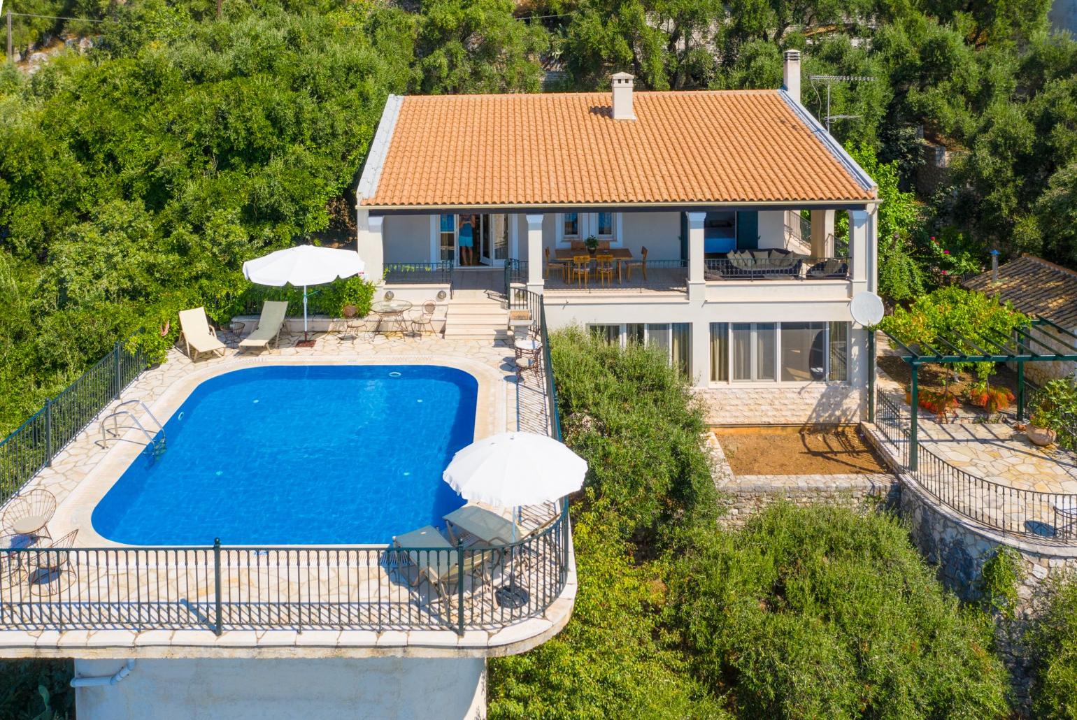 Aerial view of Villa Elpida