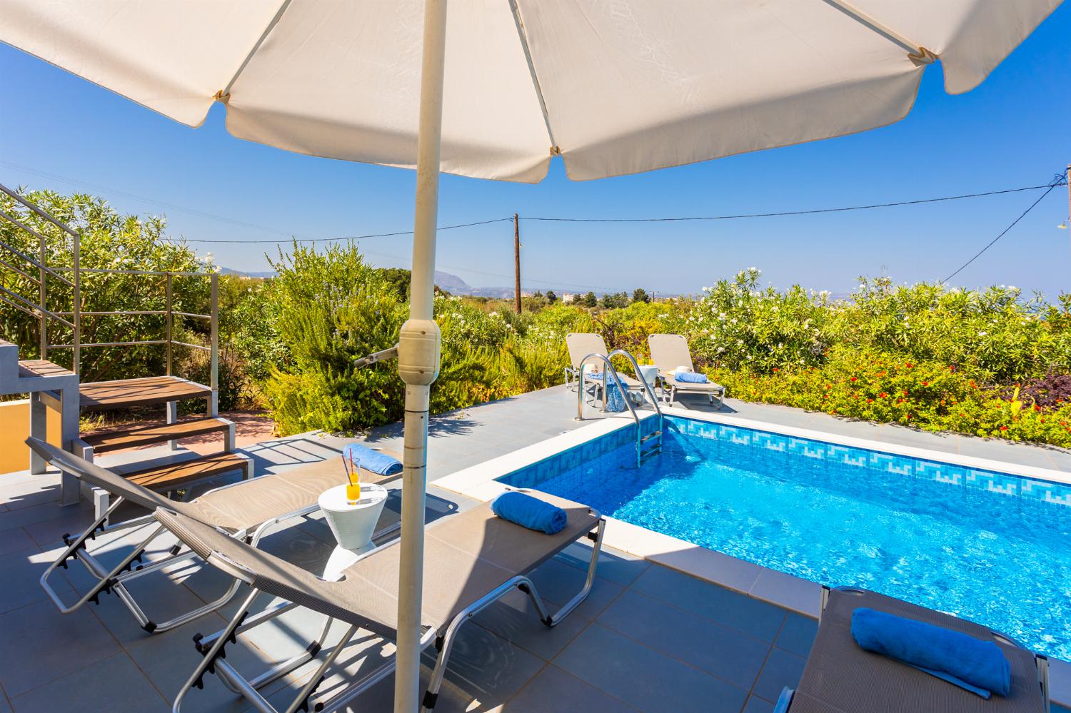 Private pool, terrace, and garden