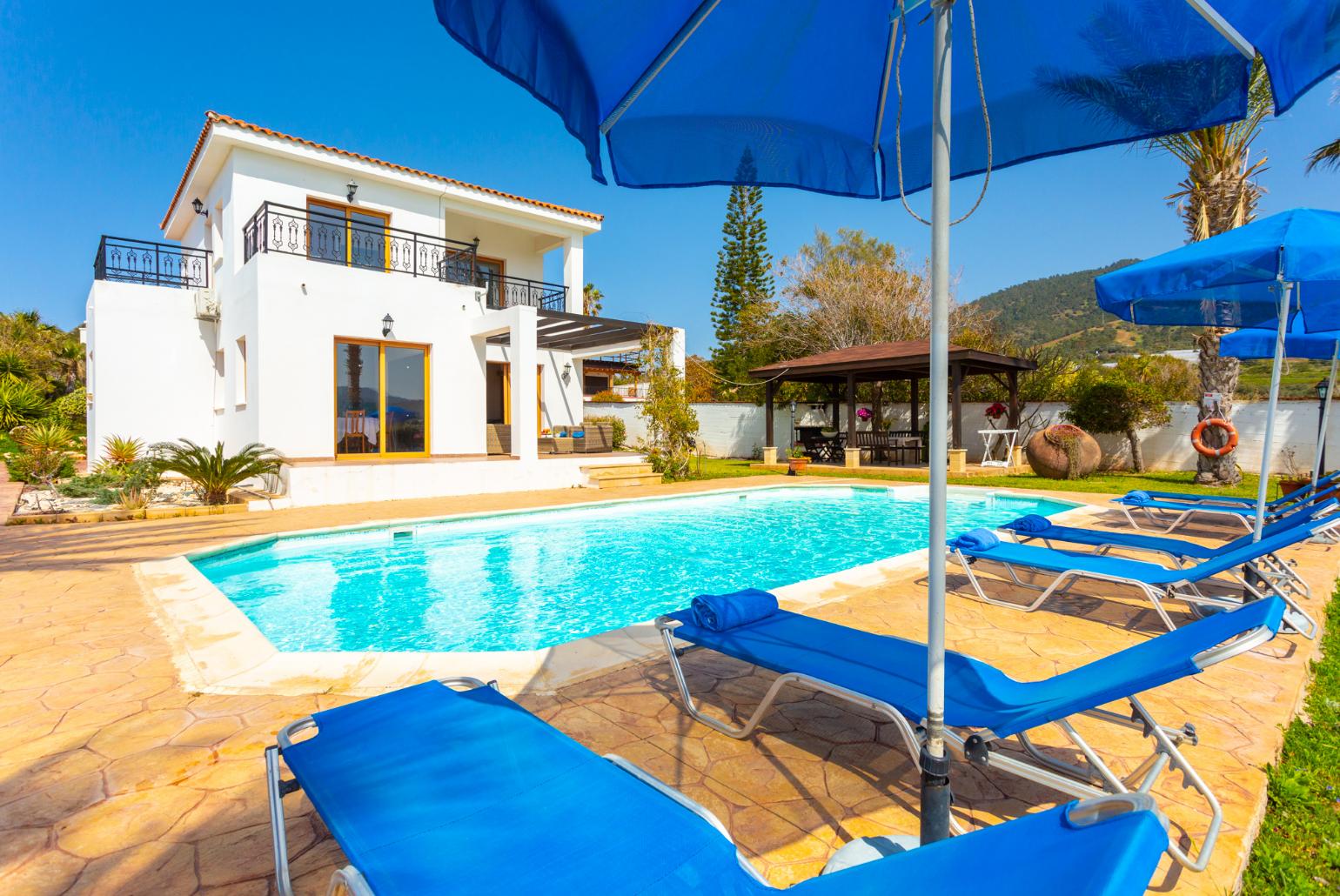 Beautiful villa with private pool, terrace, and garden with panoramic sea views
