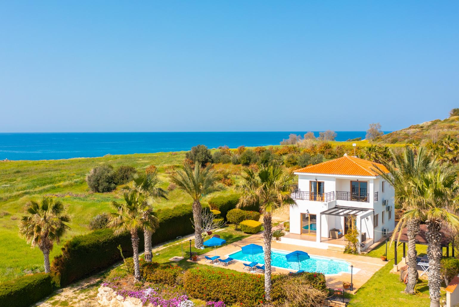 Aerial view of Villa Pelagos