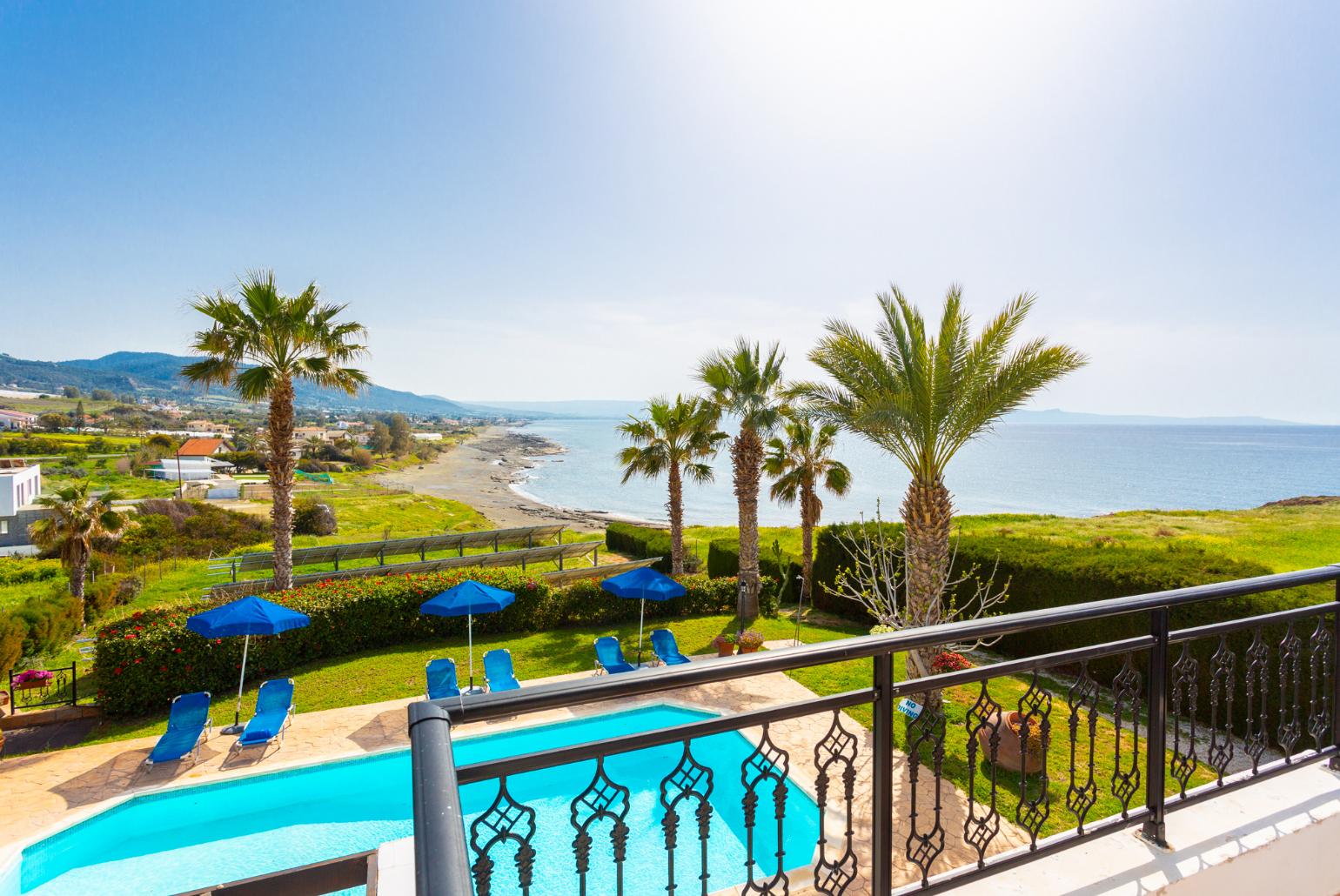 Balcony with sea views