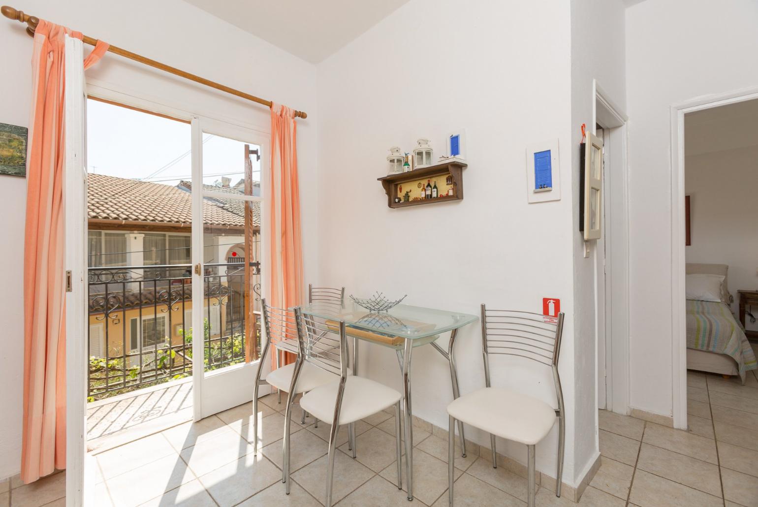 Dining area and balcony access