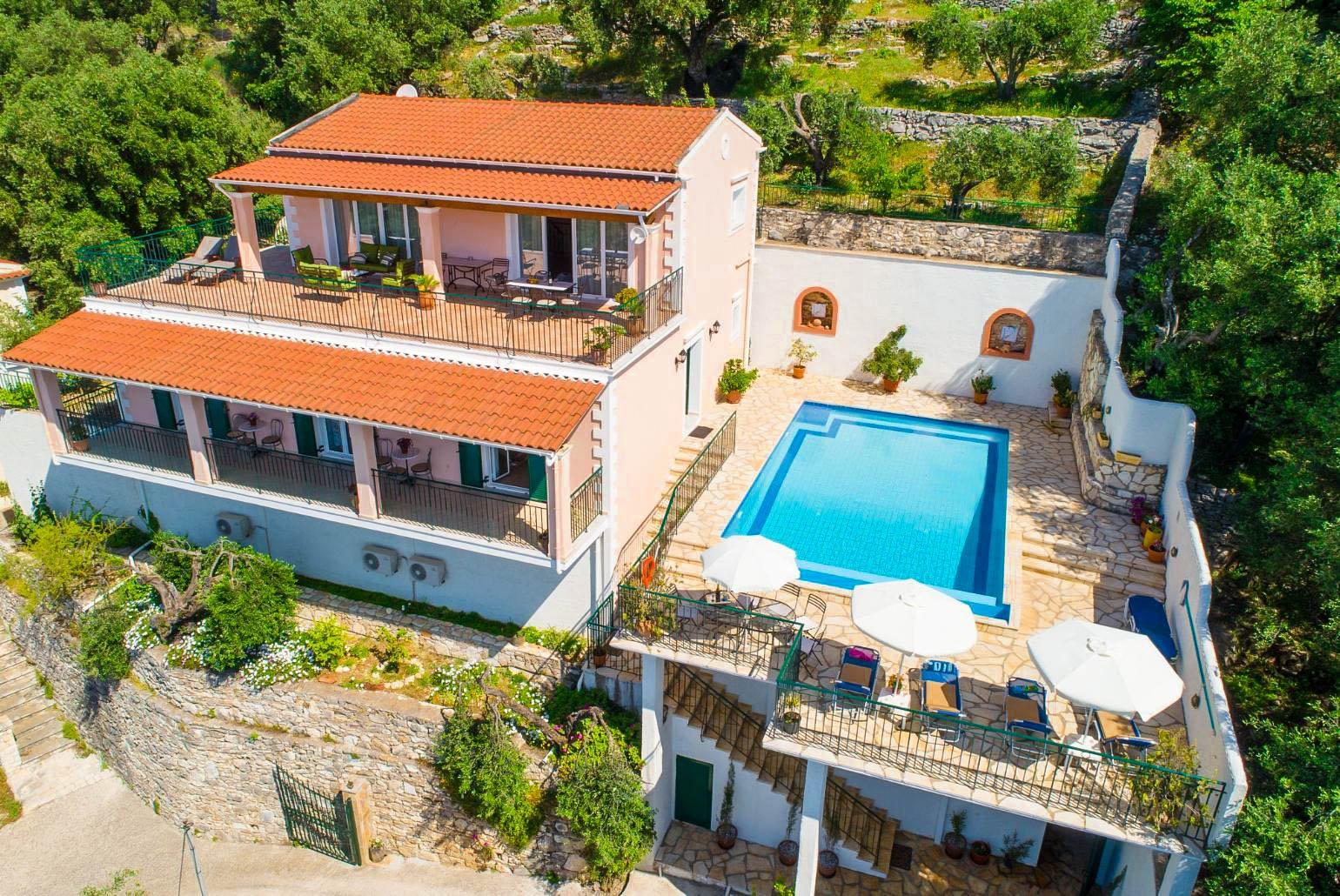 Aerial view of Villa Armandos