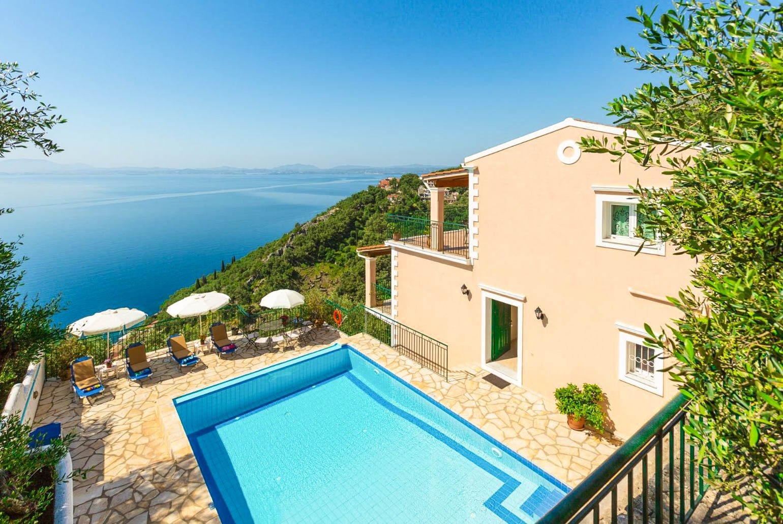 ,Beautiful villa with private pool, terrace, and panoramic views