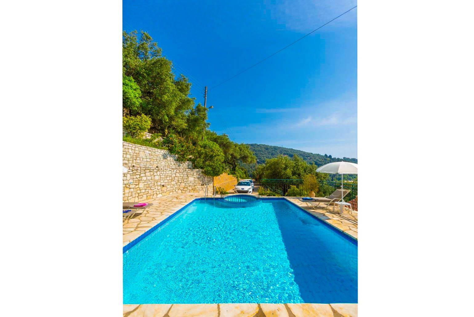 Private pool and terrace with panoramic sea views