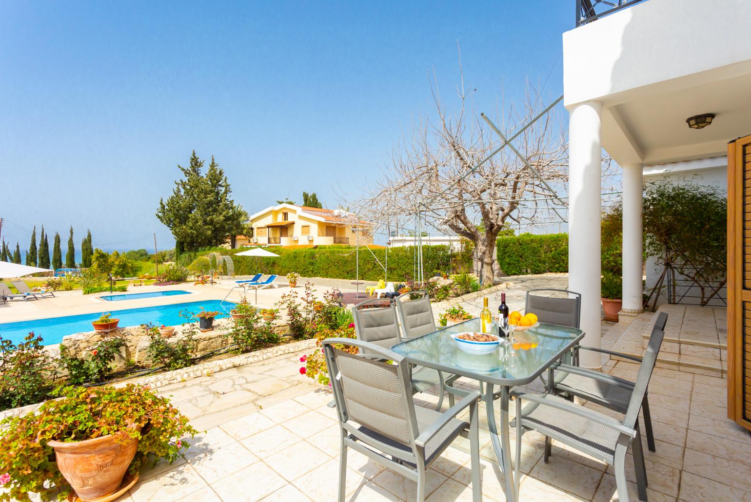 Terrace area with sea views