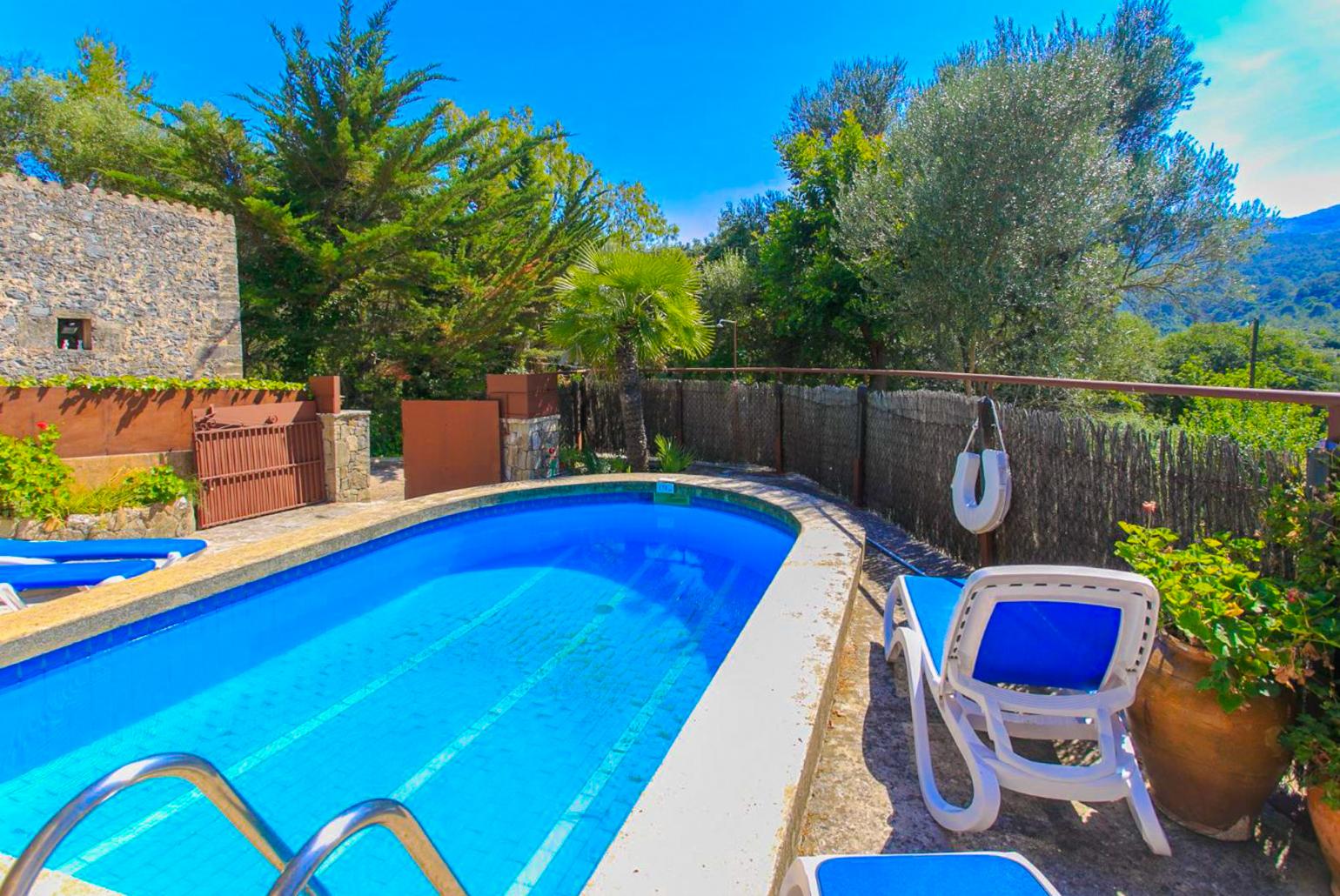 Private pool and terrace with countryside views