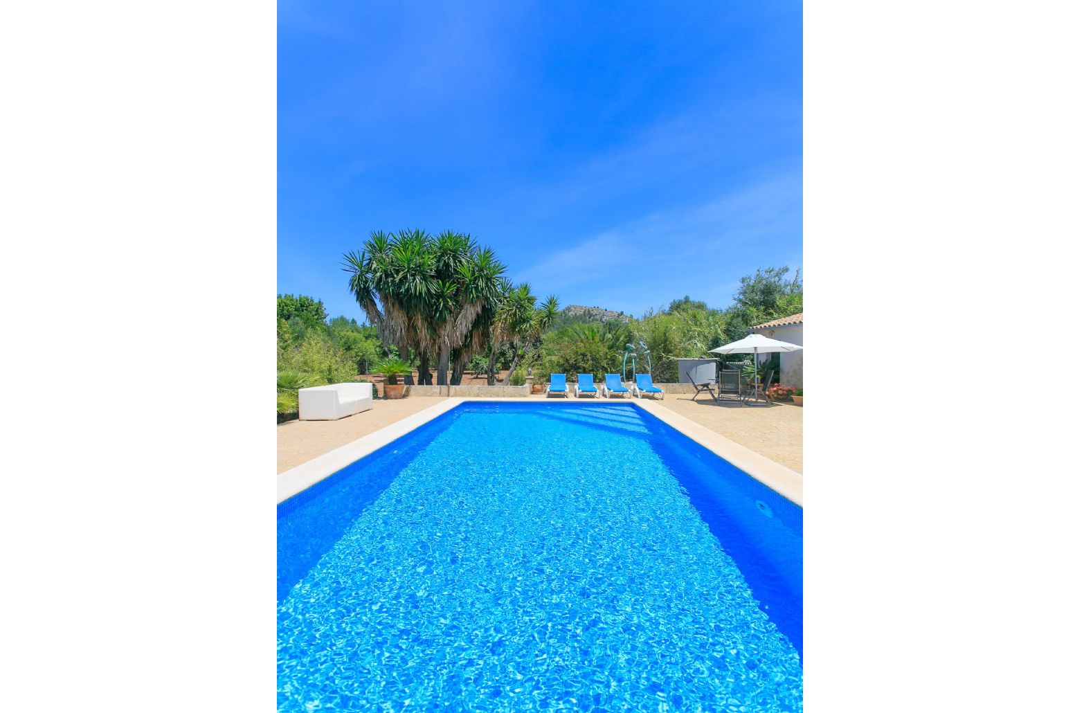 Private pool with terrace and garden area