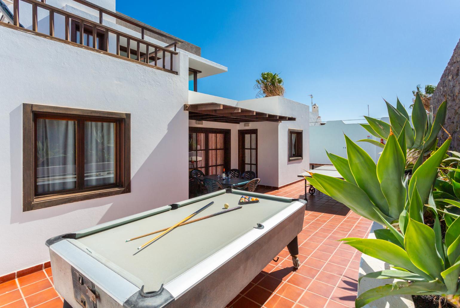 Terrace area with pool table