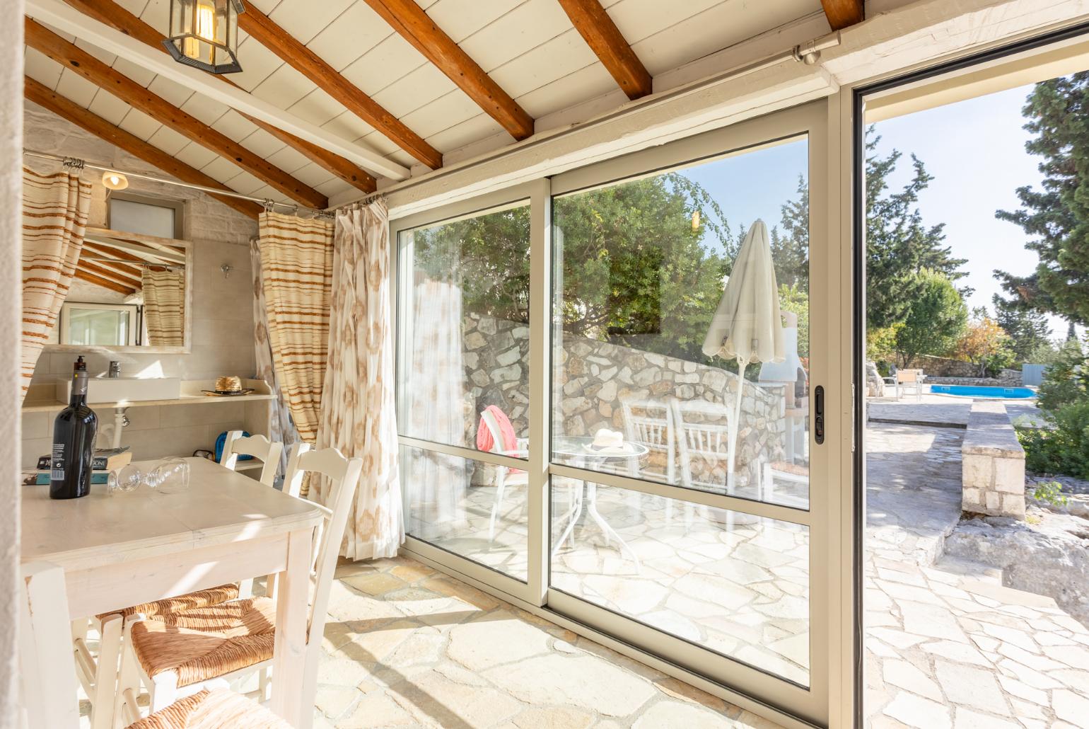 Sunroom with dining area