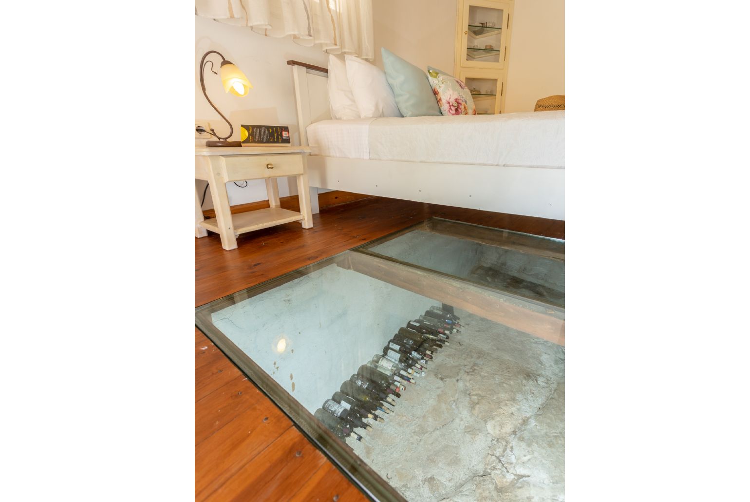 Wine cellar under bedroom floor