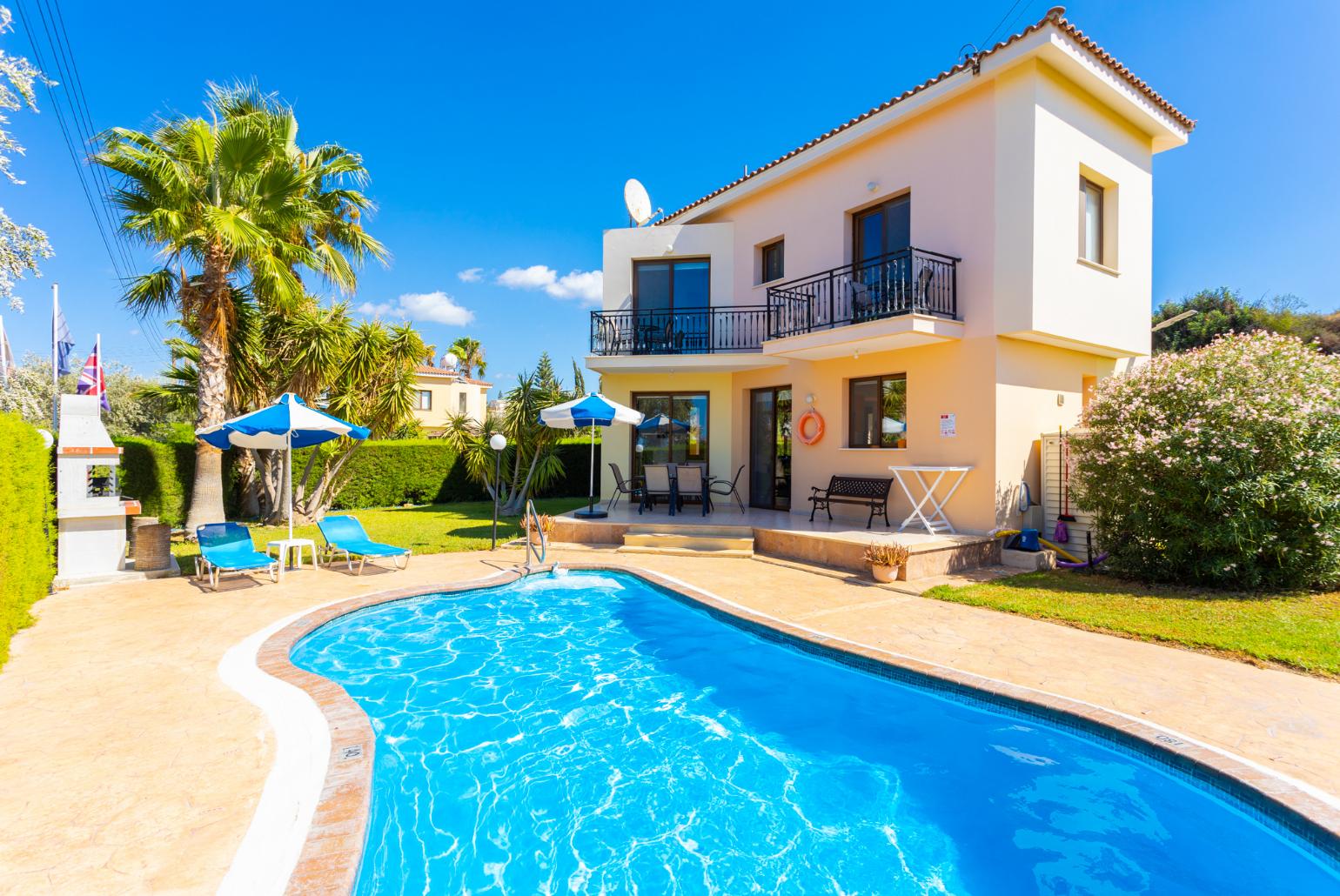 ,Beautiful villa with private pool, terrace, and garden