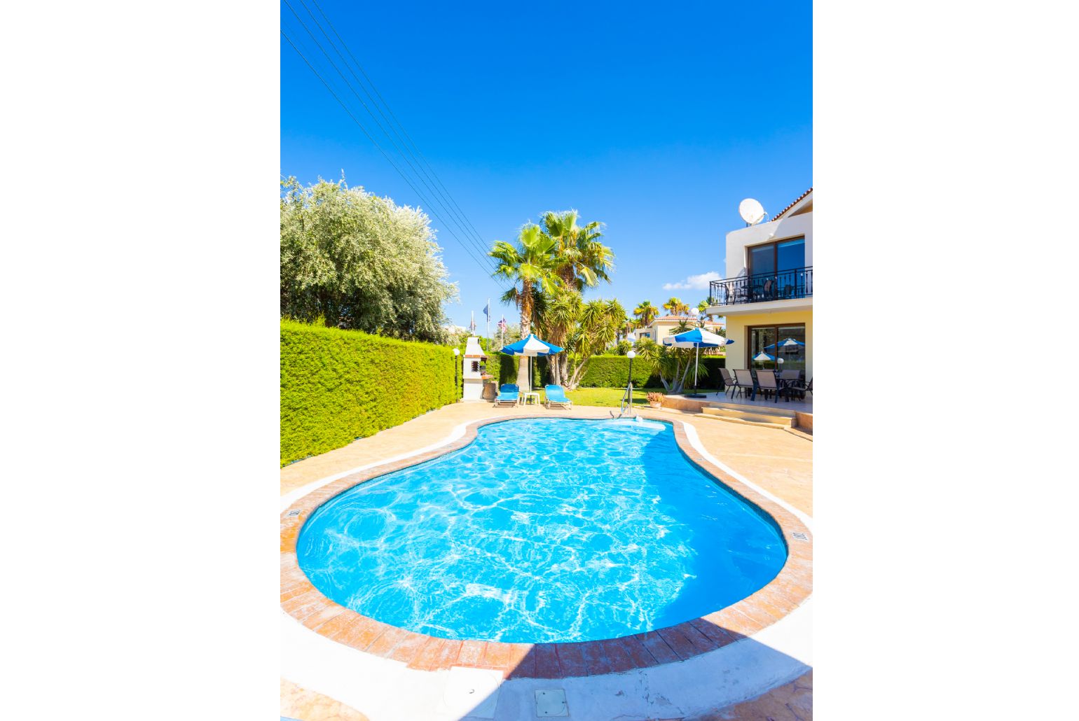 Private pool, terrace, and garden