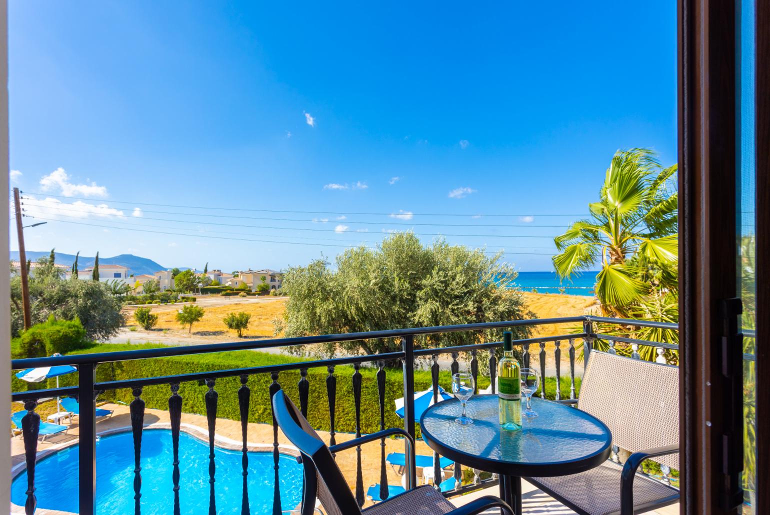 Balcony with sea views