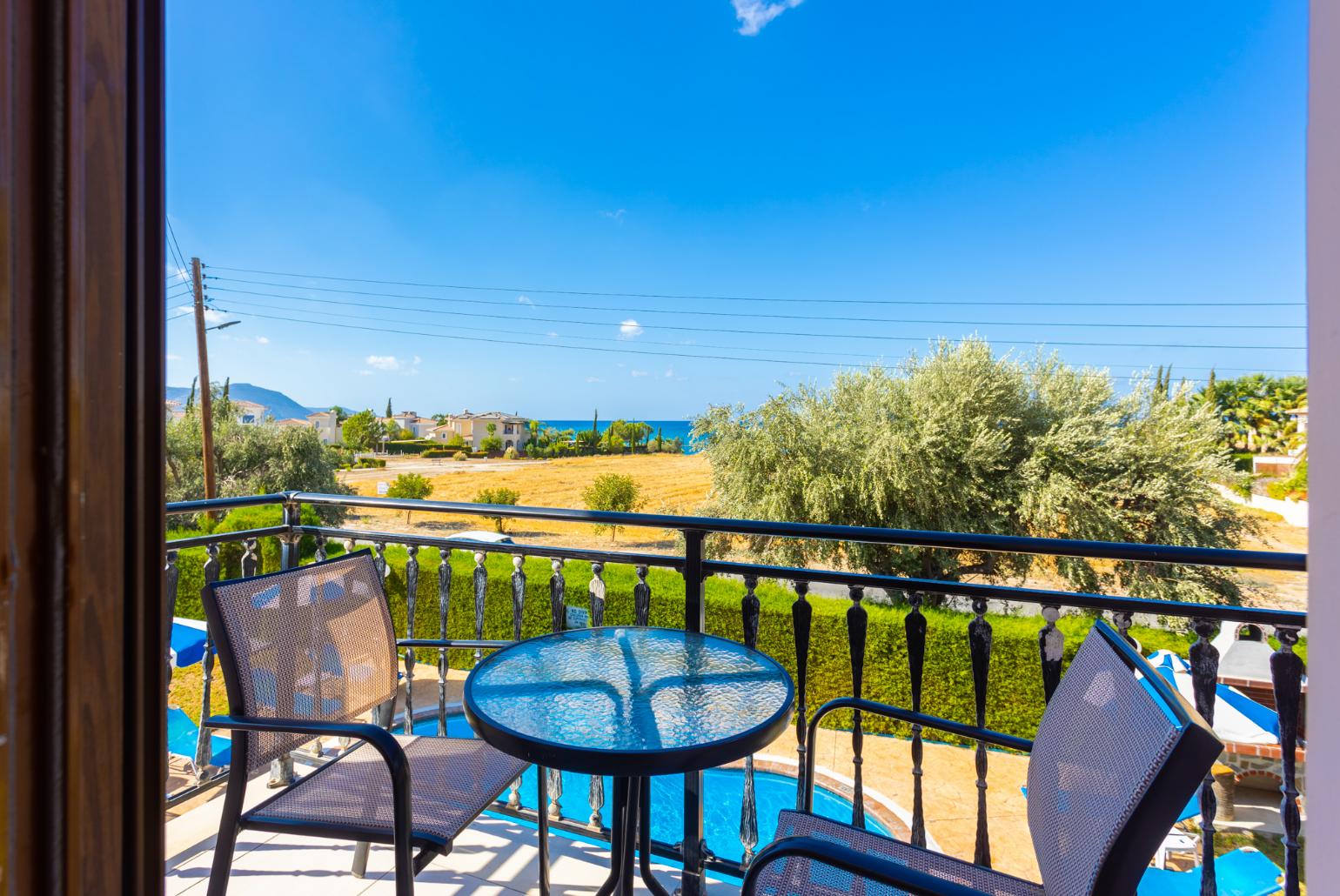 Balcony with sea views