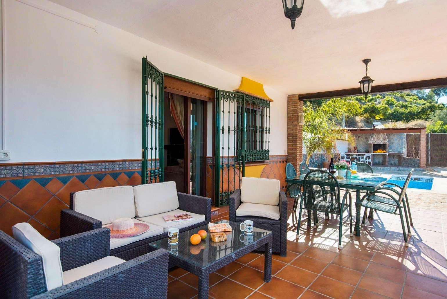 Sheltered terrace area