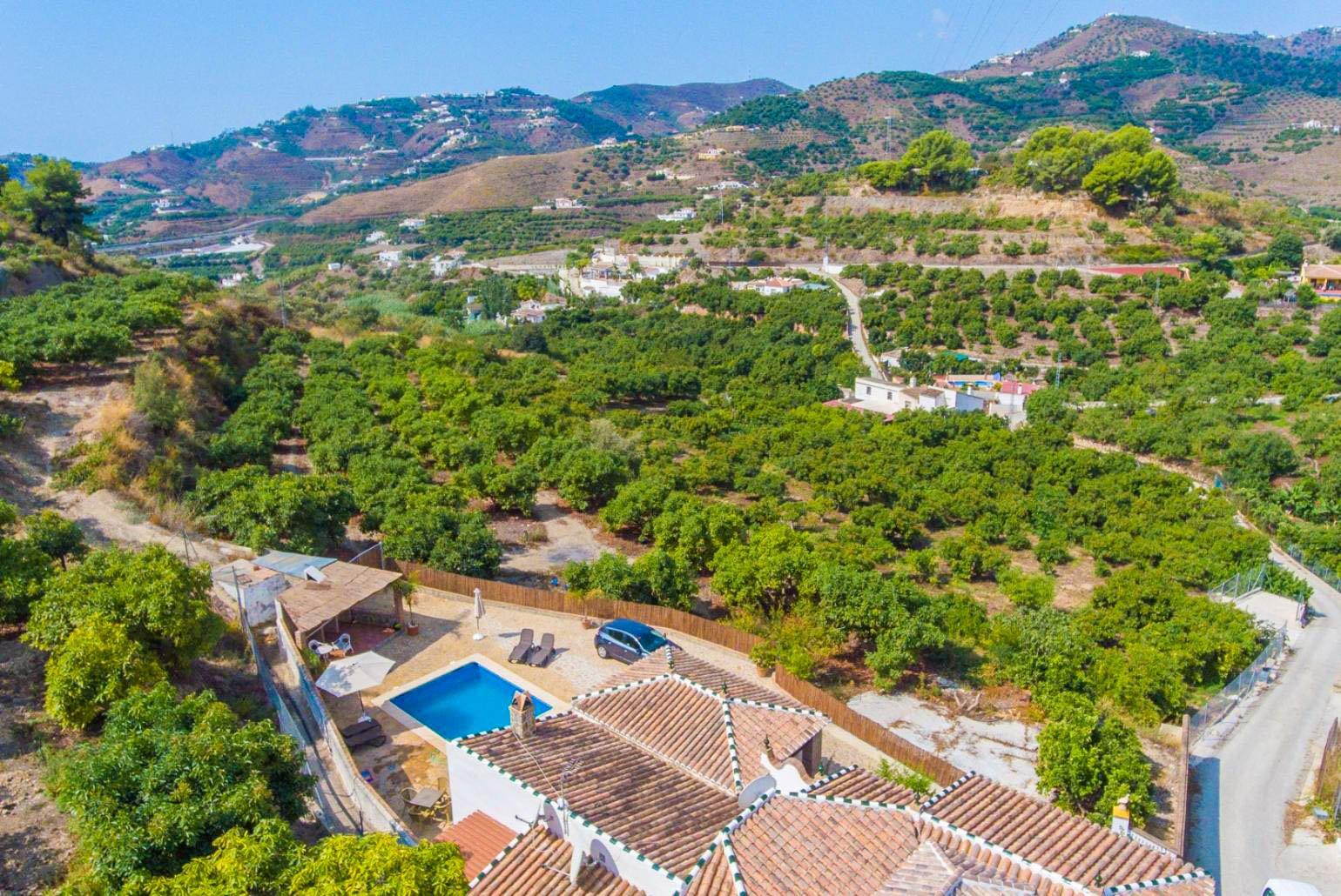 Aerial view showing location of Villa Maravillas.