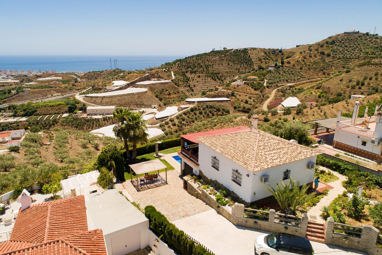 Aerial view of the villa 