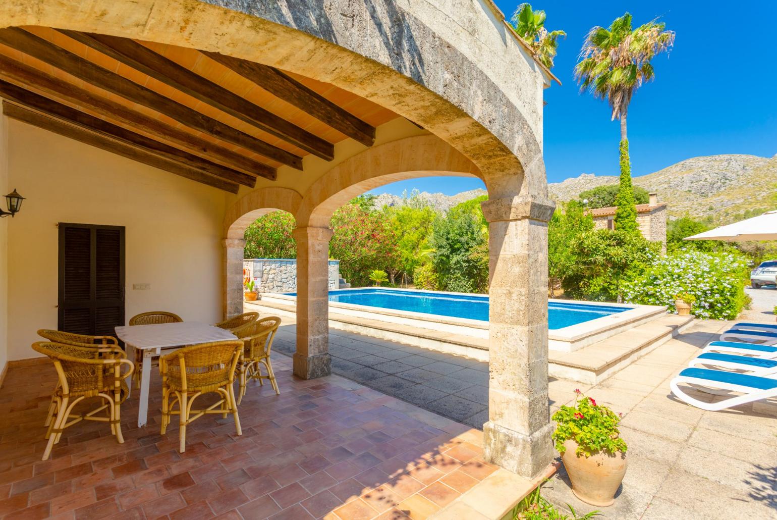 Sheltered terrace area