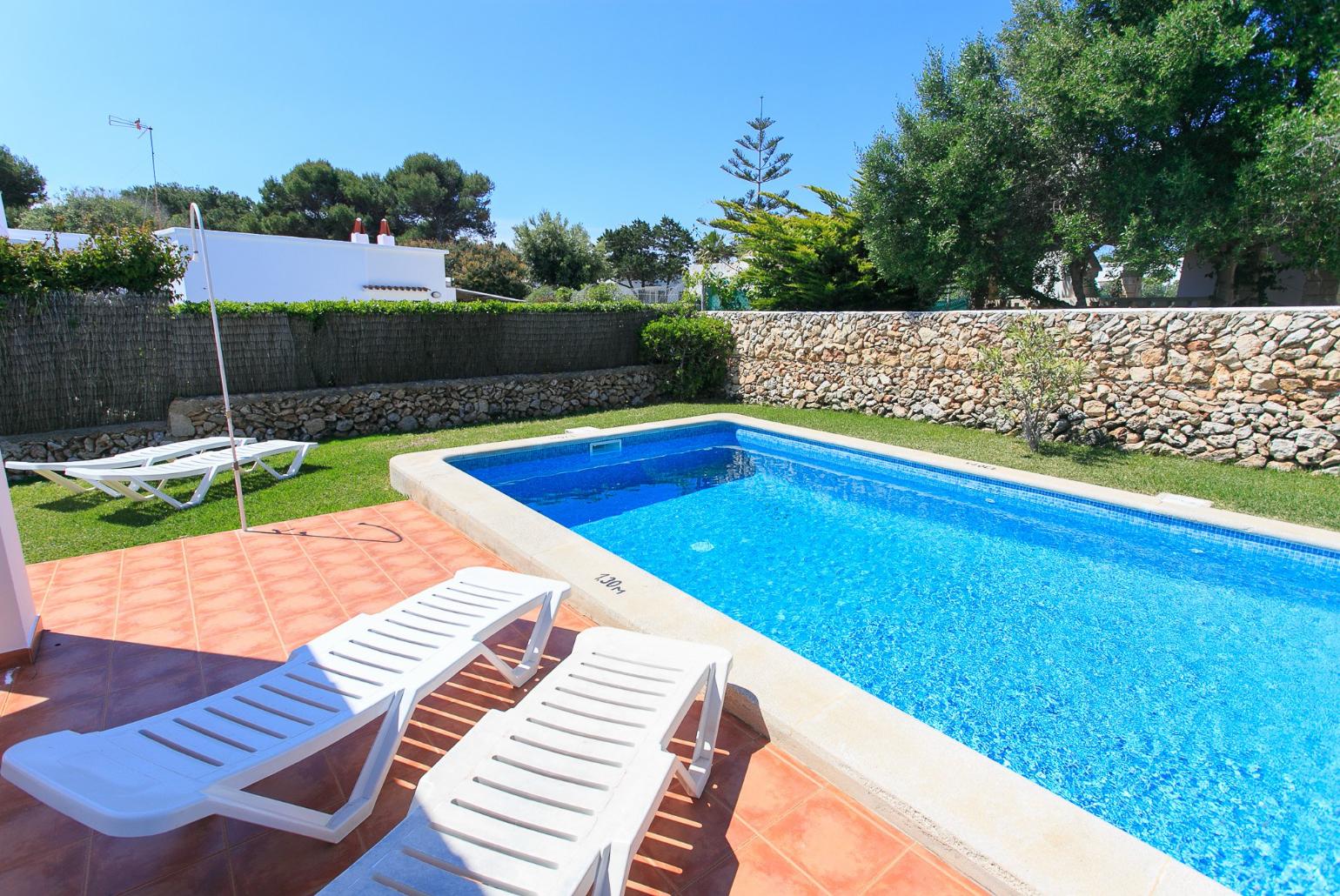 Private pool, terrace, and garden