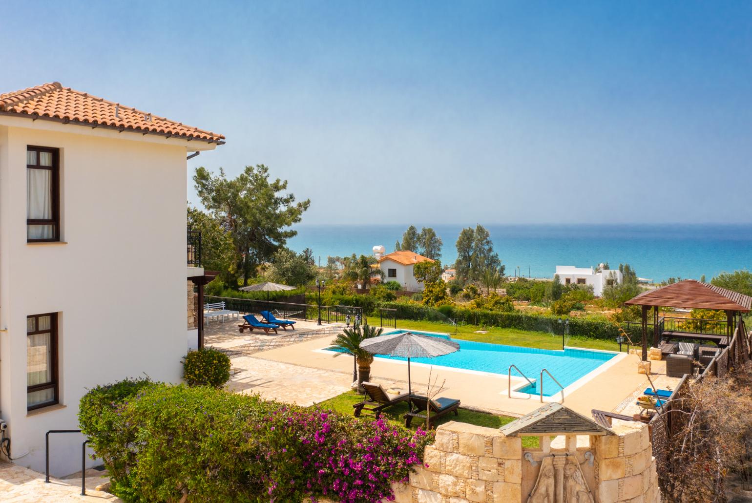 Beautiful villa with private infinity pool, terrace, and garden with panoramic sea views