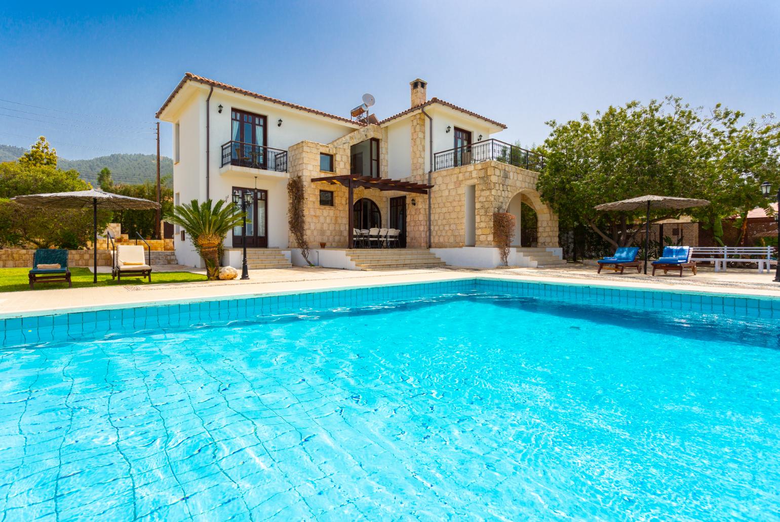 Beautiful villa with private infinity pool, terrace, and garden with panoramic sea views