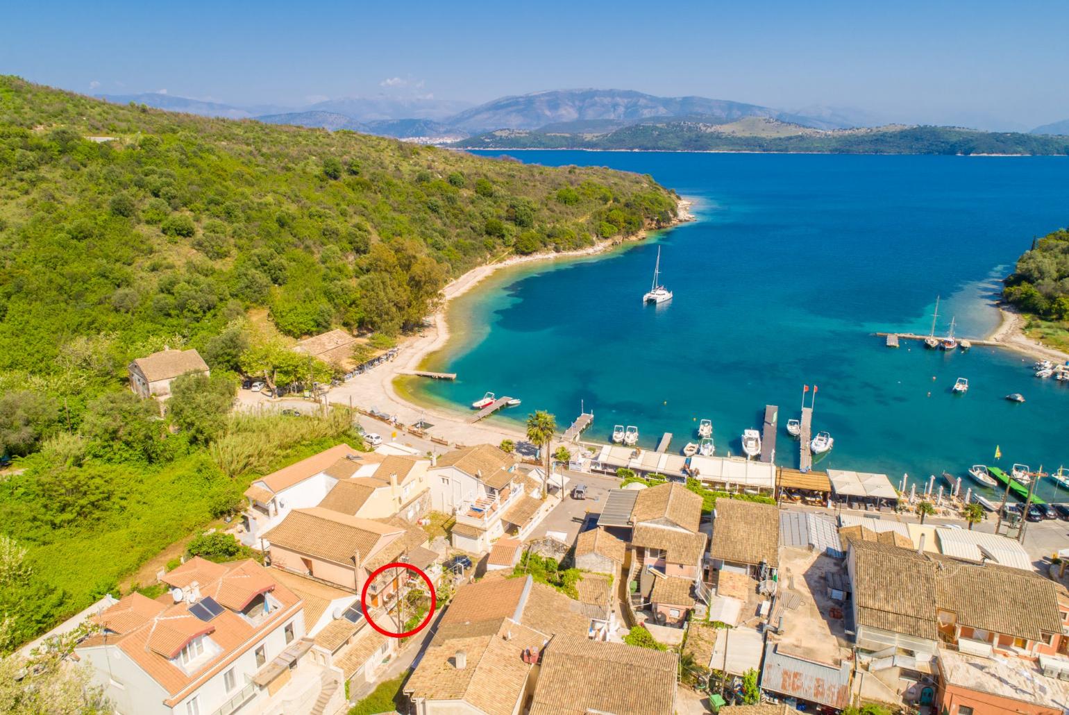 ,Aerial view showing location of Foteini Apartment